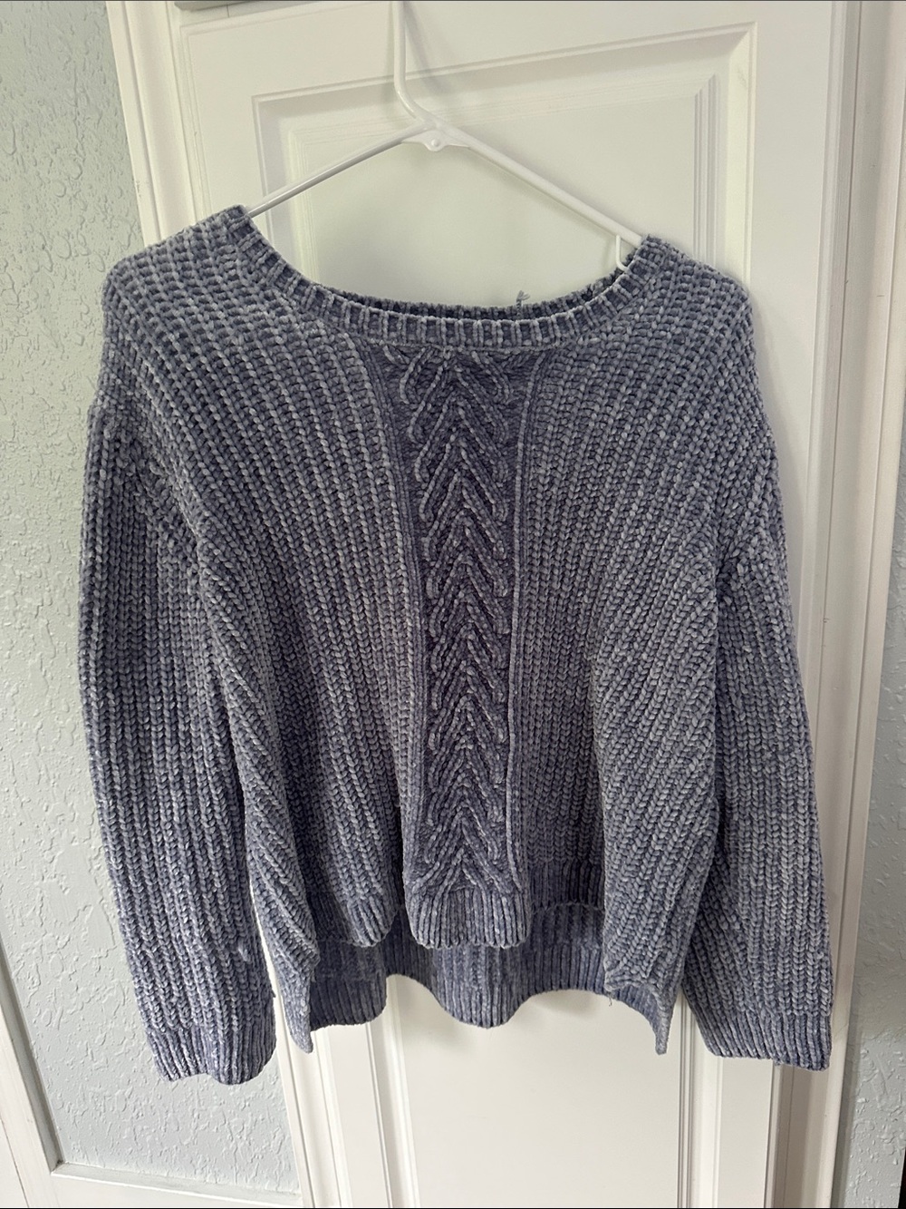 Cozy Light Blue Cable-Knit Women's Sweater